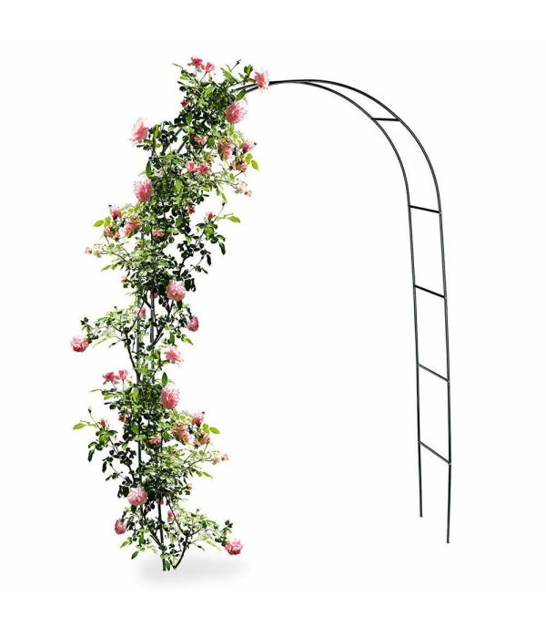 Arco metallico per arredo giardino, ideale per piante rampicanti.