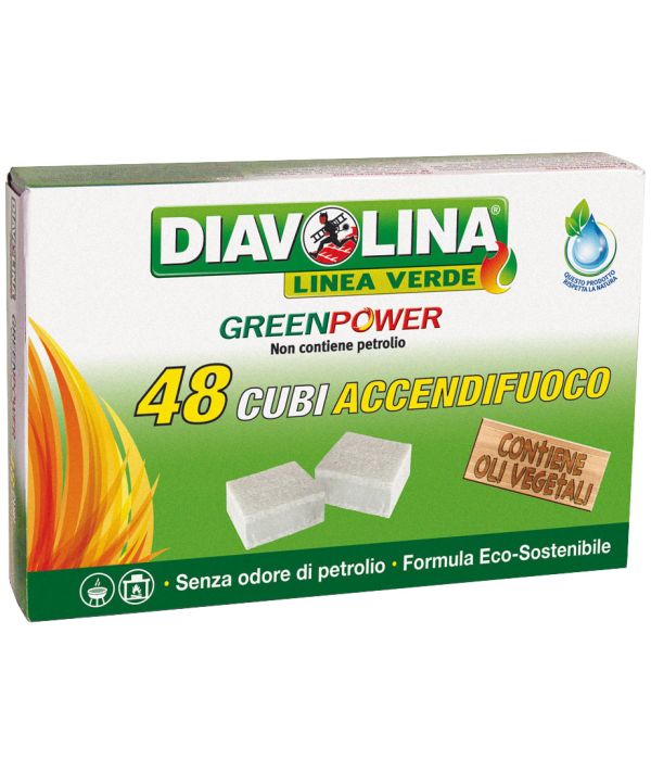 Accendifuoco Ecologico linea Green Power Diavolina conf.48 cubi